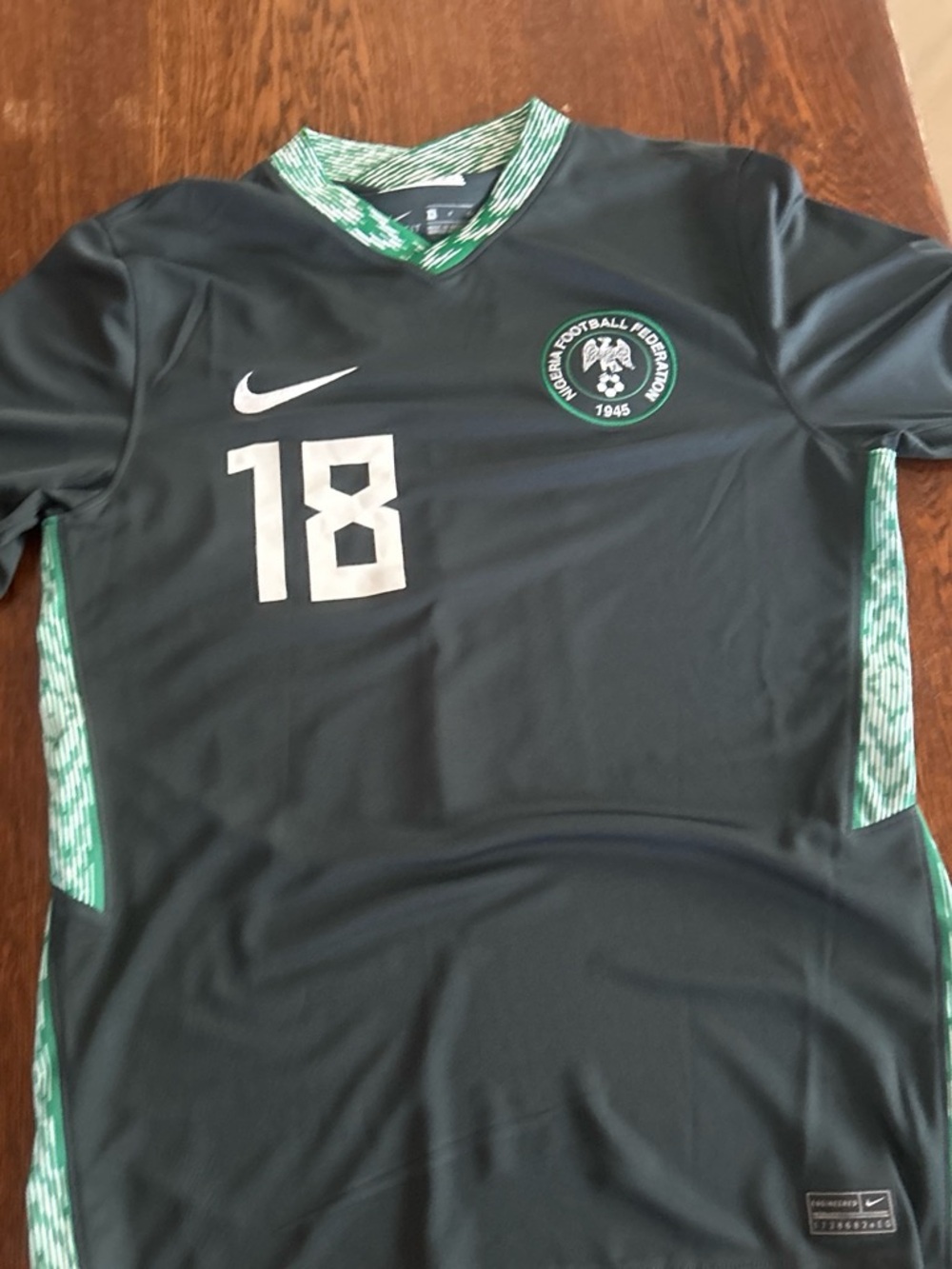 Nike Kids Dark Green Soccer Jersey with White #18
